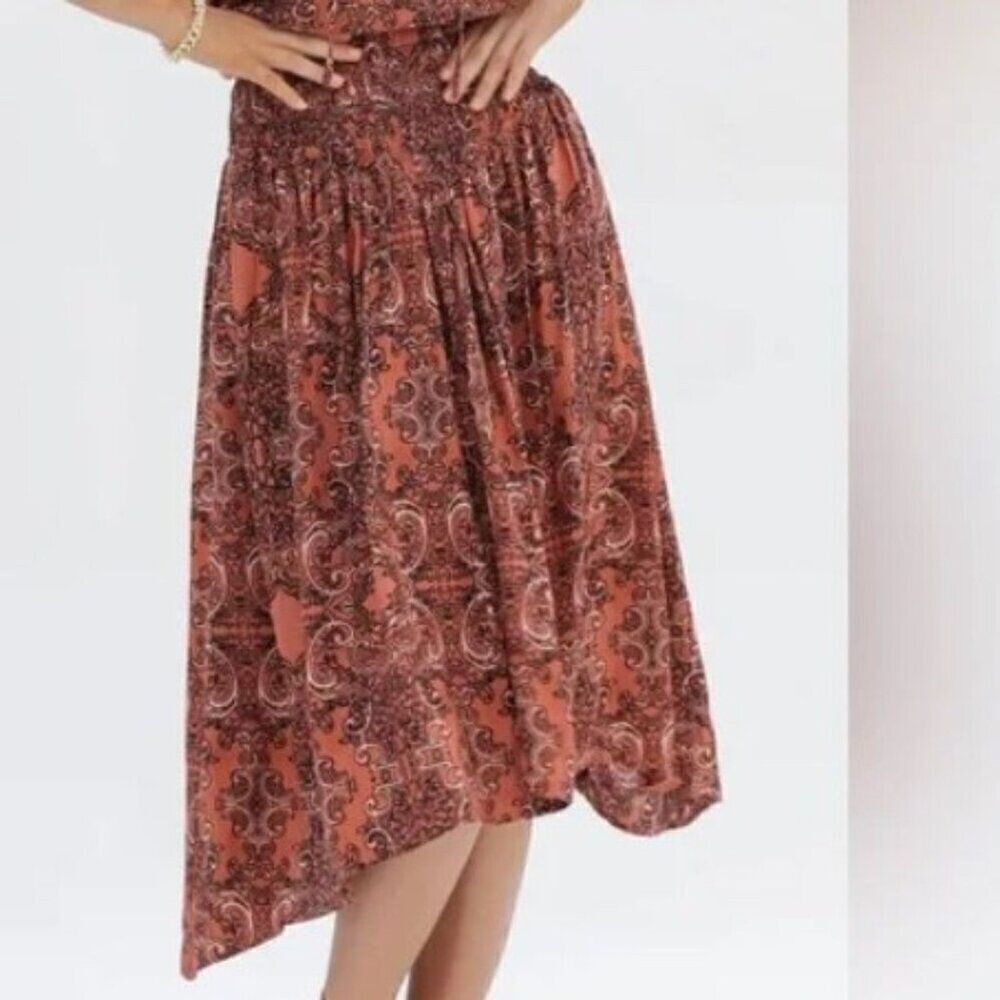 NWT Bishop + Young Maya Smock Skirt size Small Taj Print Boho Festival Artsy